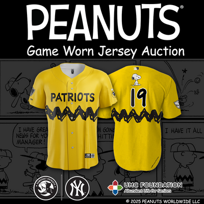 Pitcher Kelly Austin #19, Size 46 (LG), Game-Worn and signed Peanuts Themed Jersey