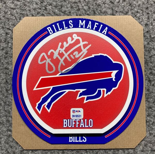 HOF - Bills Jim Kelly Signed 3D Metal Wall Art (8x8)