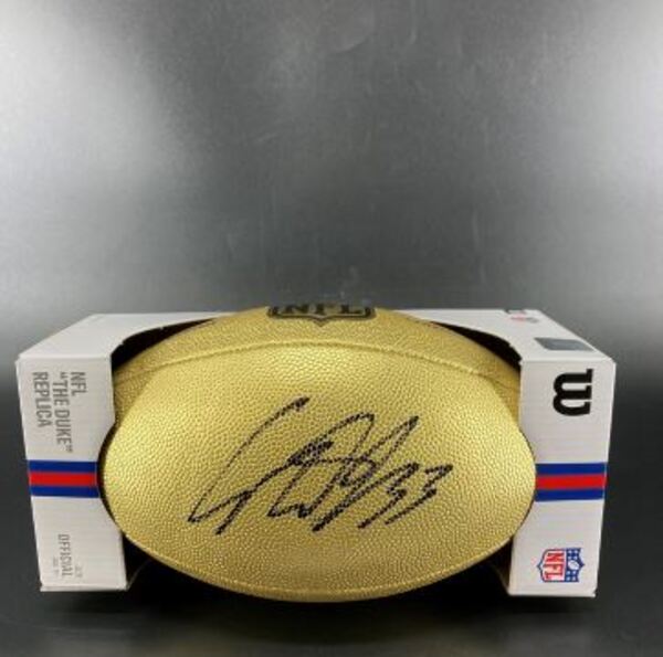 NFL - Eagles Cooper DeJean Signed Gold Composite Football