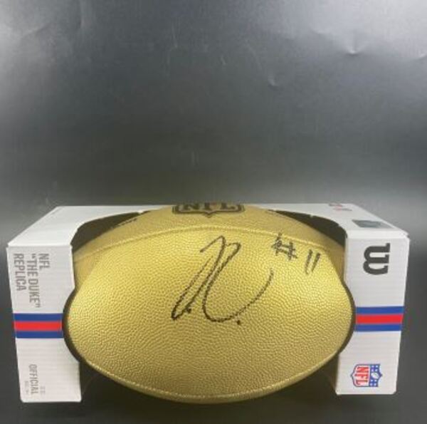 NFL - Eagles Jihaad Campbell Signed Gold Composite Football