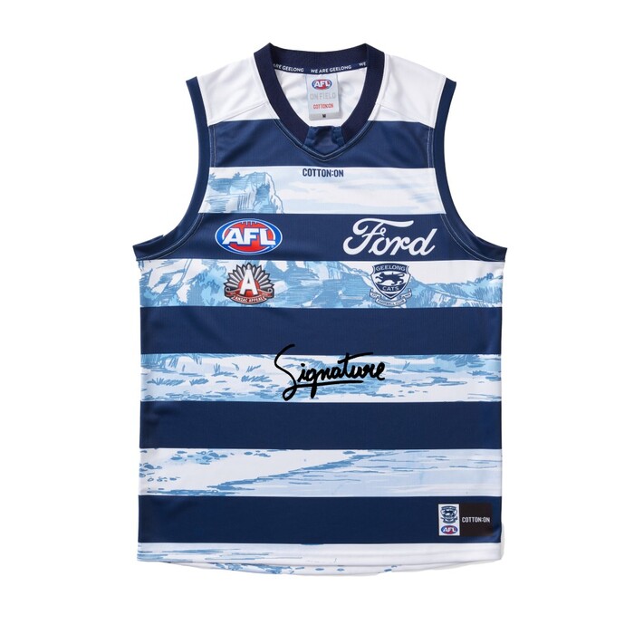 Patrick Dangerfield #35 Geelong Cats 2025 Signed ANZAC Match-Worn Guernsey