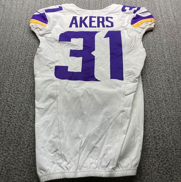 Dublin Games - Vikings Cam Akers Game Worn Jersey (9/28/2025) Size 40 Wi...