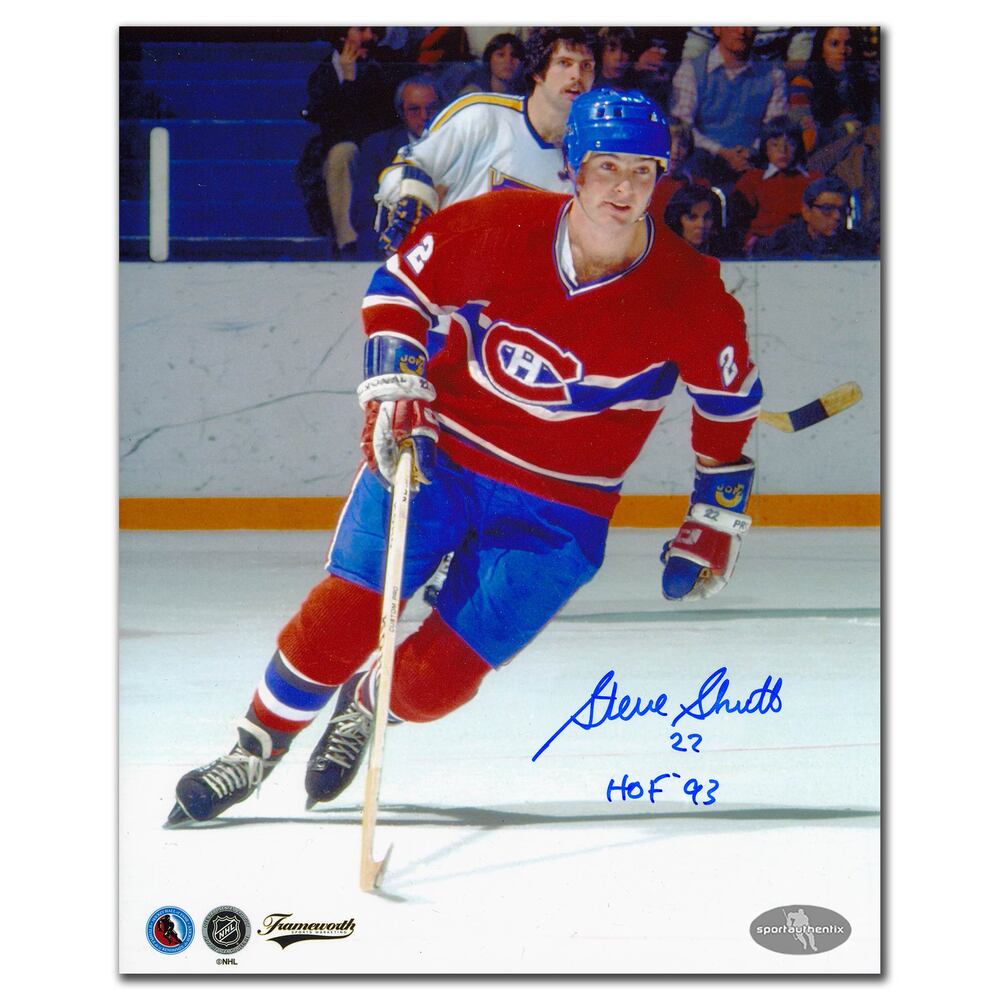 Steve Shutt Montreal Canadiens vs Blues Autographed 8x10