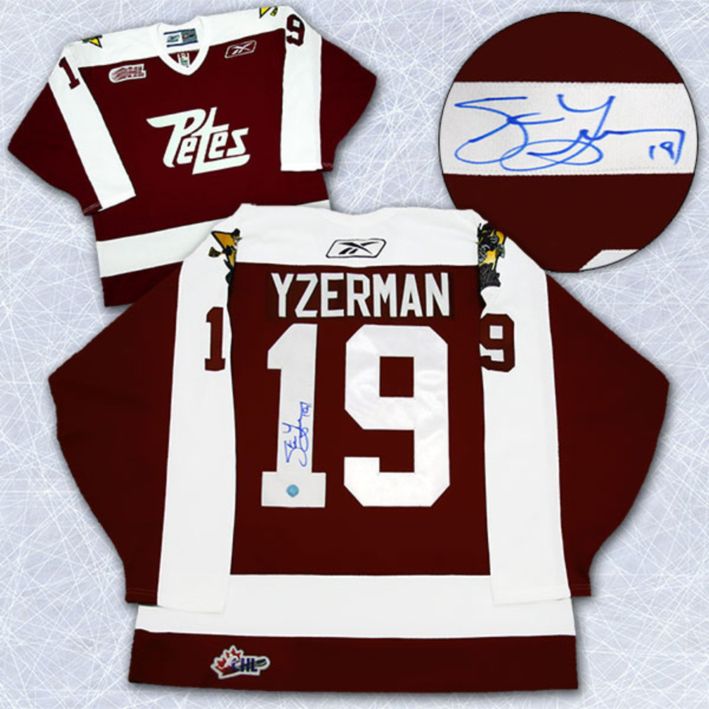 Steve Yzerman Peterborough Petes Autographed Reebok Premier OHL Hockey Jersey