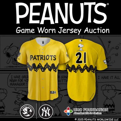 Infielder  Duncan Pastore  #21, Size 48 (XL), Game-Worn and signed Peanuts Themed Jersey
