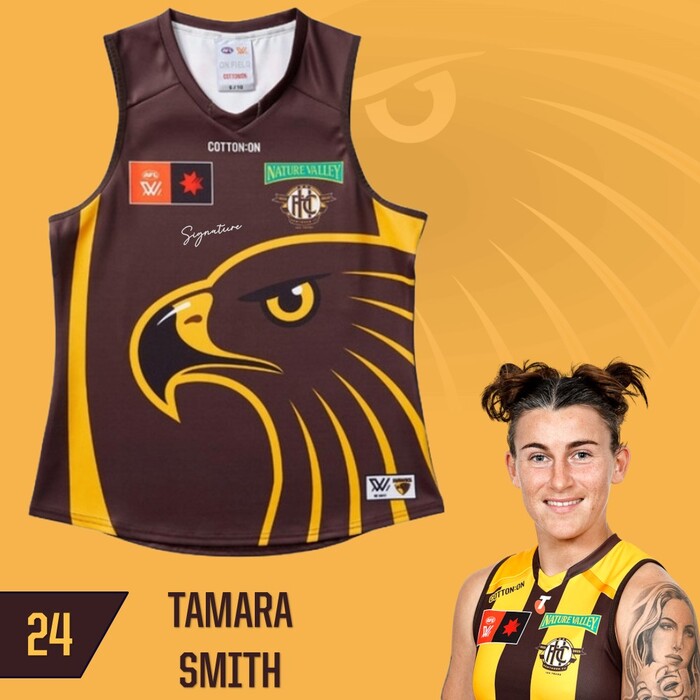 Photo of Tamara Smith #24 Hawthorn 2025 Clash (Brown) Training Guernsey