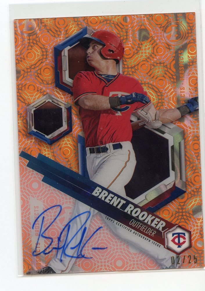 2018 Bowman High Tek Prospect Autographs Orange Magma Diffractors #PHTBR Brent Rooker