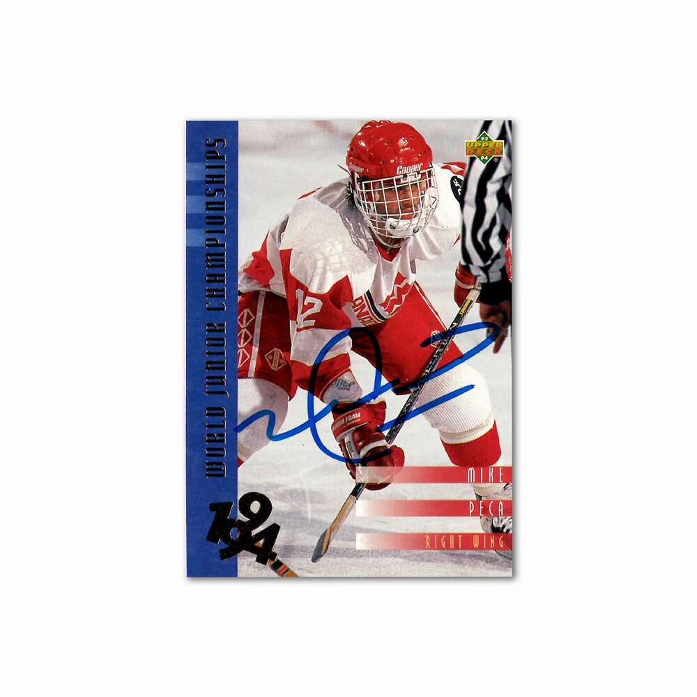 Mike Peca Autographed 1993-94 Upper Deck #542 WJC Rookie Card