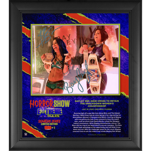 Sasha Banks and Bayley SIGNED Extreme Rules 2020 Signature Series Frame (#1 of 1)