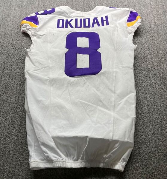 Dublin Games - Vikings Jeff Okudah Game Worn Jersey (9/28/2025) Size 42 ...