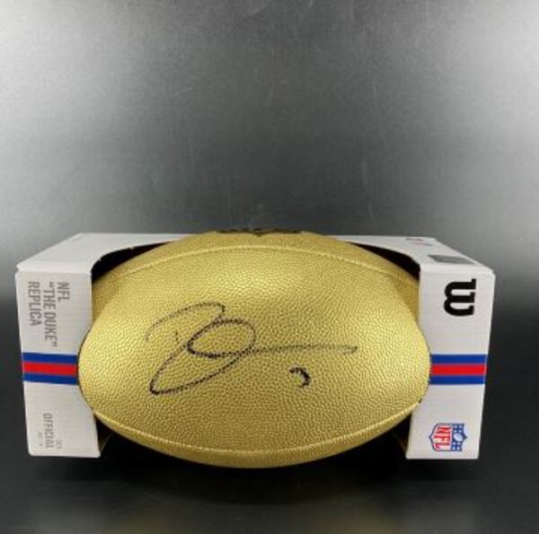 NFL - Chargers Derwin James Signed Gold Composite Football