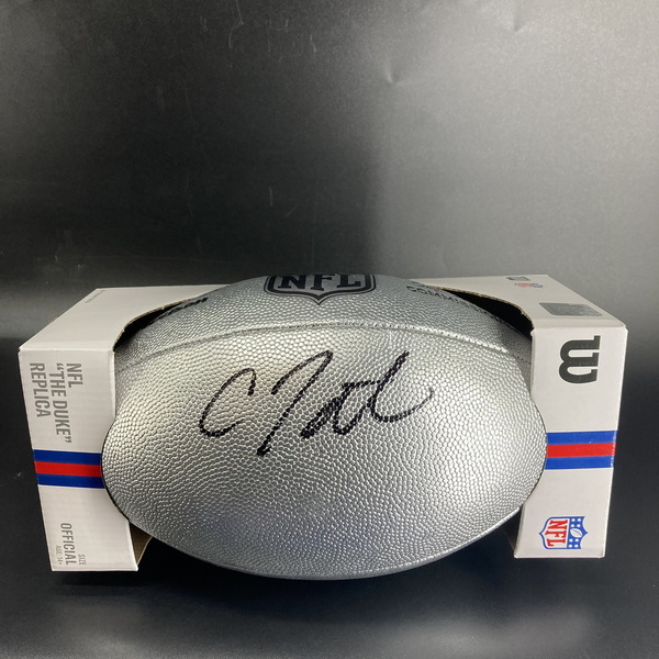 NFL - Titans Carnell Tate Signed Silver Composite Football