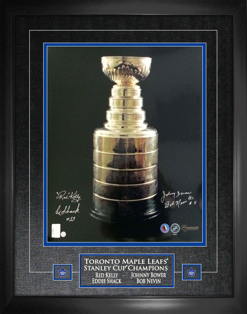 Toronto Leafs Multi-signed 16x20 Stanley Cup Bower/Shack/Kelly/Nevin