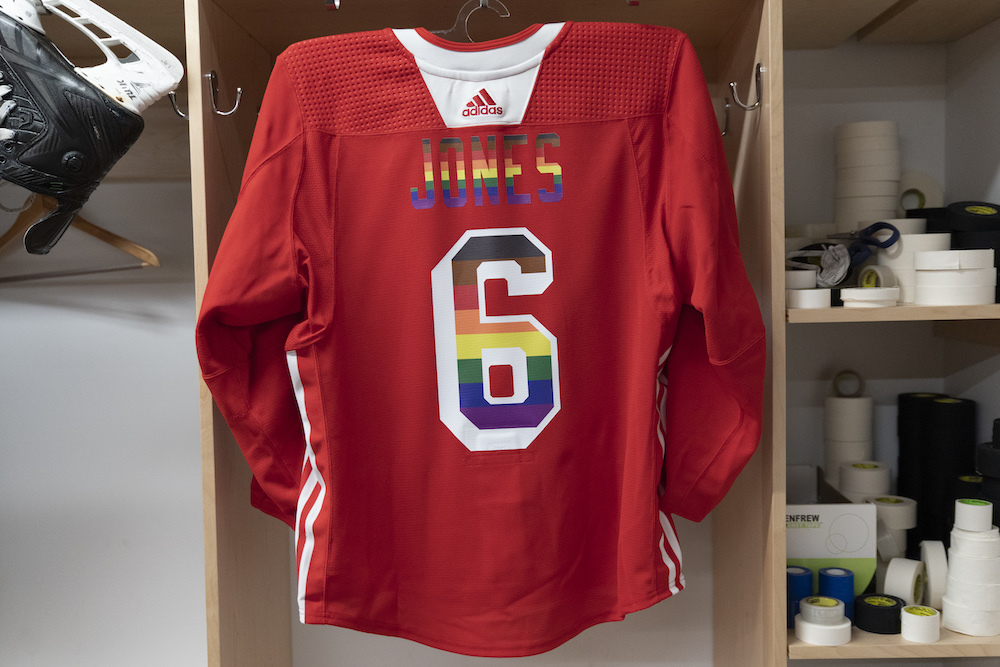 Autographed Pride Night WarmUp Jersey 6 Zac Jones New York Rangers