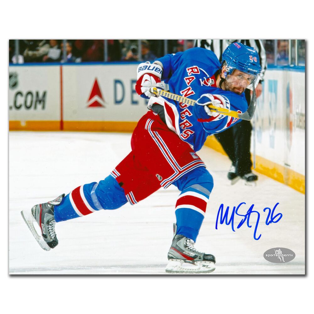Martin St. Louis New York Rangers Slap Shot Autographed 8x10