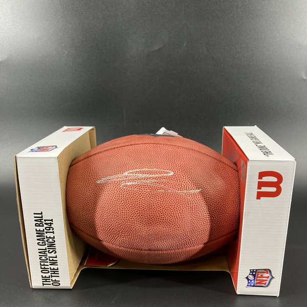 NFL - Vikings Jordan Addison Signed Authentic Football (Light Signature)