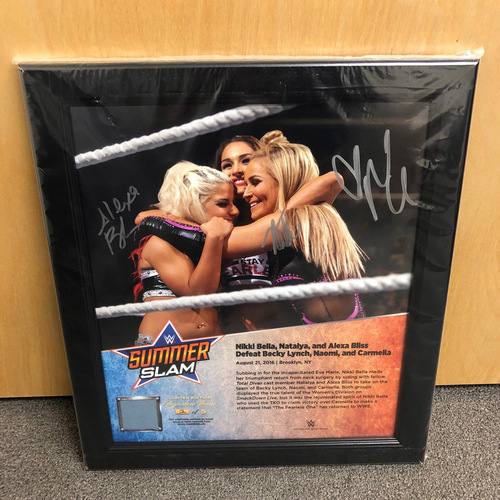 Alexa Bliss, Nikki Bella, & Natalya SIGNED SummerSlam 2016 Signature Series Ring Canvas Plaque (#2 of 5)