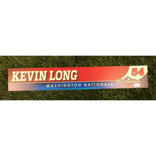 Game-Used Kevin Long 2019 Postseason Locker Tag