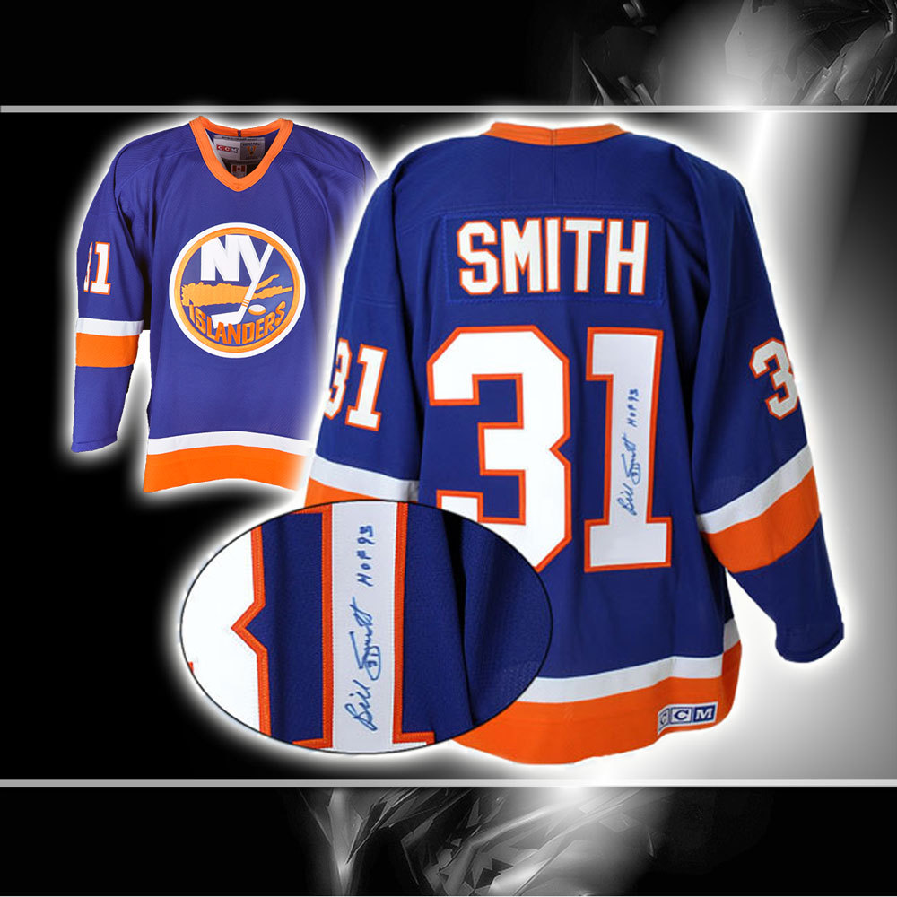 Billy Smith New York Islanders Autographed Jersey with HOF Inscription