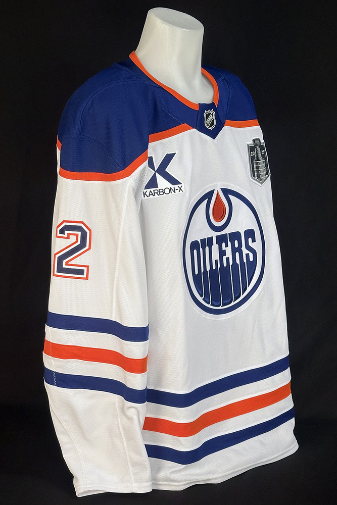 Evan Bouchard #2 - 2025 Stanley Cup Final Edmonton Oilers Game-Worn White Set #1 Jersey - Worn For Game #3 vs Florida Panthers