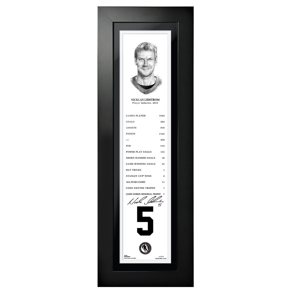 Nicklas Lidstrom Autographed Legends Line Honoured Member Stats Frame - Limited Edition 7/10