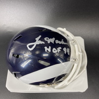 HOF - Rams Tom Mack Signed Mini Helmet with "HOF 99" Inscription