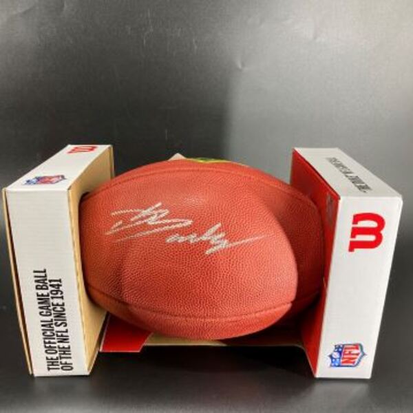 NFL - Jets David Bailey Signed Authentic Football with Draft Logo