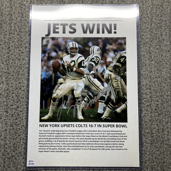 NFL - Jets Joe Namath Signed Super Bowl III - JETS WIN! - Poster (12x18)