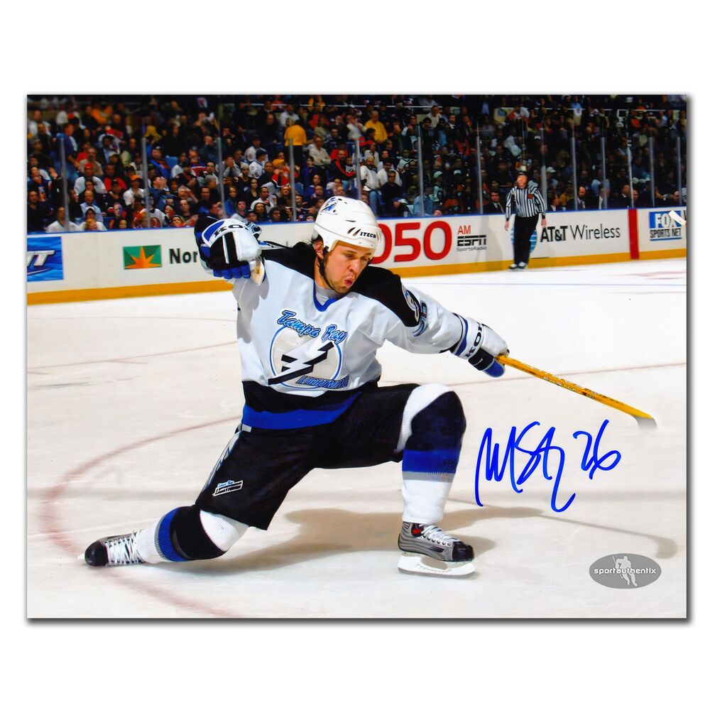 Martin St. Louis Tampa Bay Lightning Goal Celebration Autographed 8x10