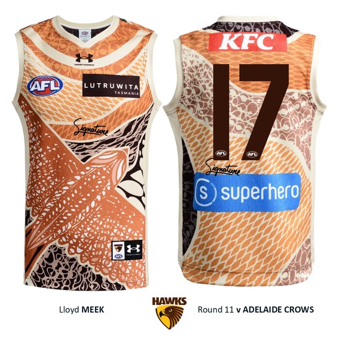 Photo of Lloyd Meek #17 Hawthorn 2026 Indigenous Guernsey