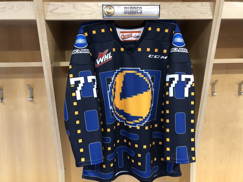 77 Kirby Dach Saskatoon Blades video game jersey