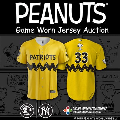 Catcher Diomedes Hernandez #33, Size 48 (XL), Game-Worn and signed Peanuts Themed Jersey