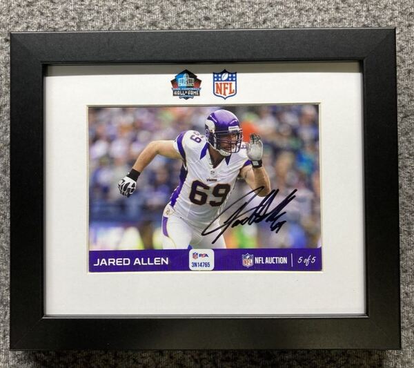 HOF - Vikings Jared Allen NFL Auction Exclusive Signed 5x7 Photo Individ...
