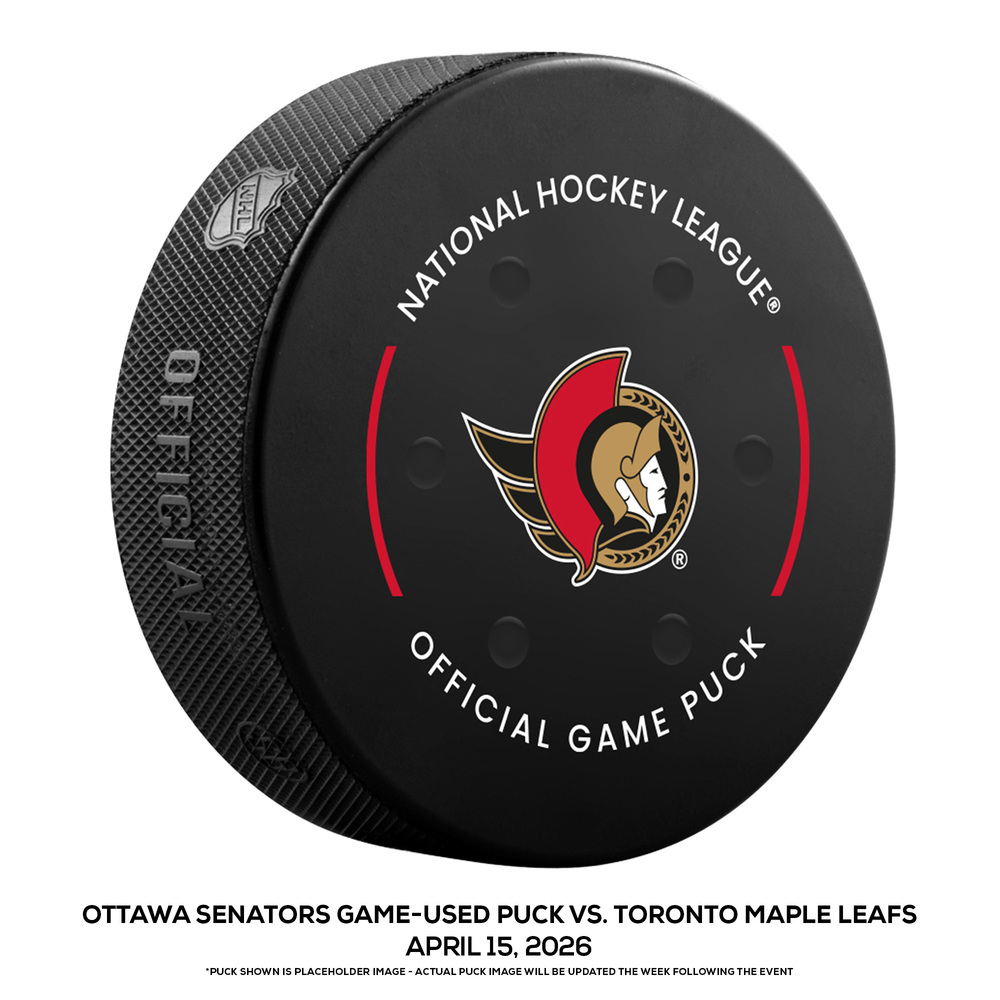 Ottawa Senators Game-Used Puck vs. Toronto Maple Leafs on April 15, 2026