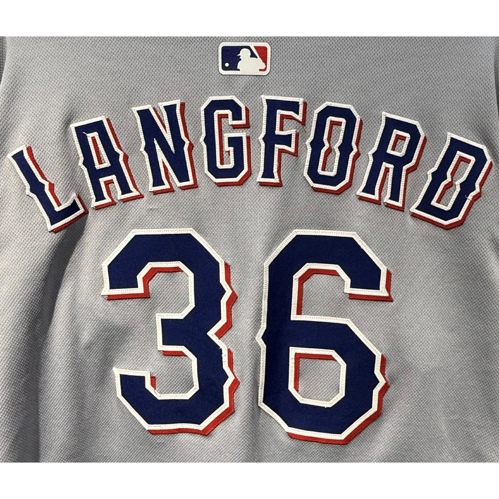 Wyatt Langford #36 Texas Rangers Game-Used 2025 Road Jersey - 3