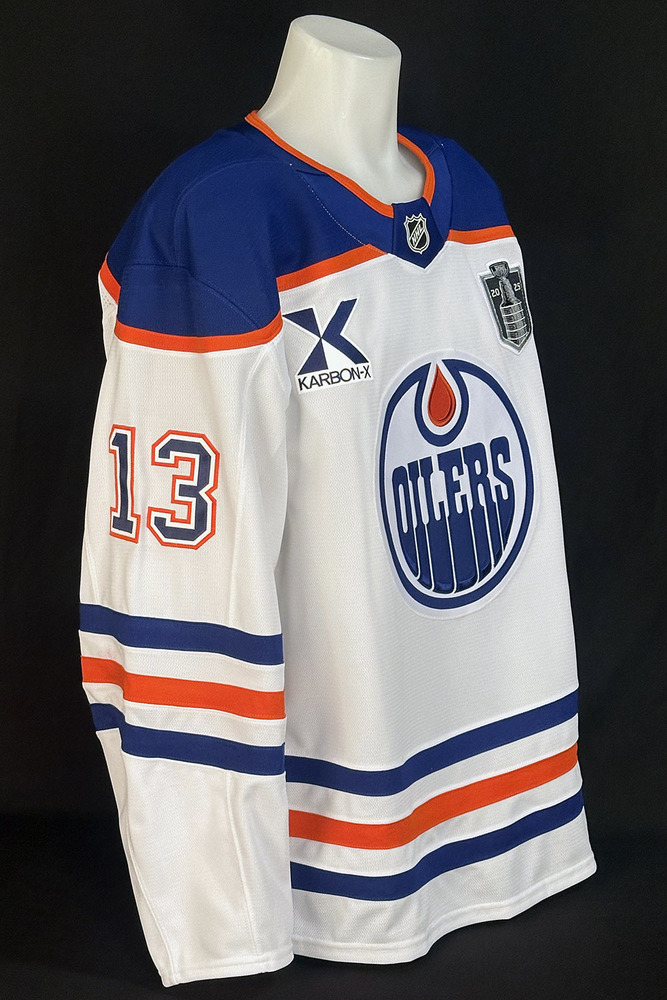 Mattias Janmark #13 - 2025 Stanley Cup Final Edmonton Oilers Game-Worn White Set #1 Jersey - Worn For Game #3 vs Florida Panthers