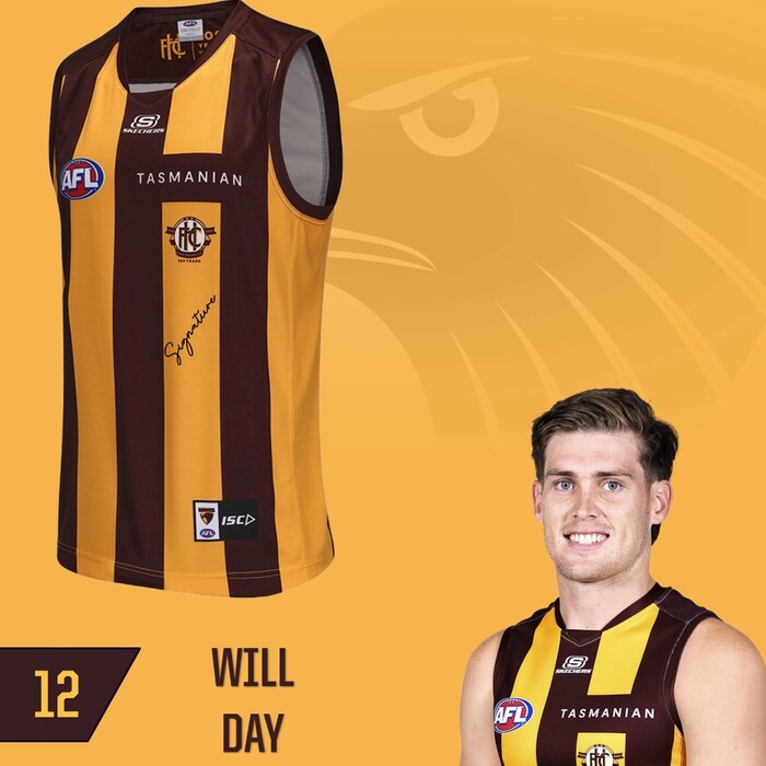Photo of Will Day #12 Hawthorn 2025 Home Guernsey