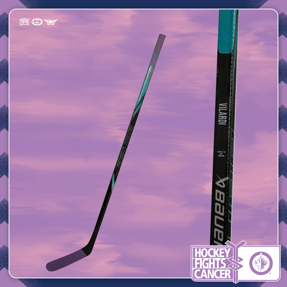 Gabriel Vilardi Warmup Used Hockey Fights Cancer Stick