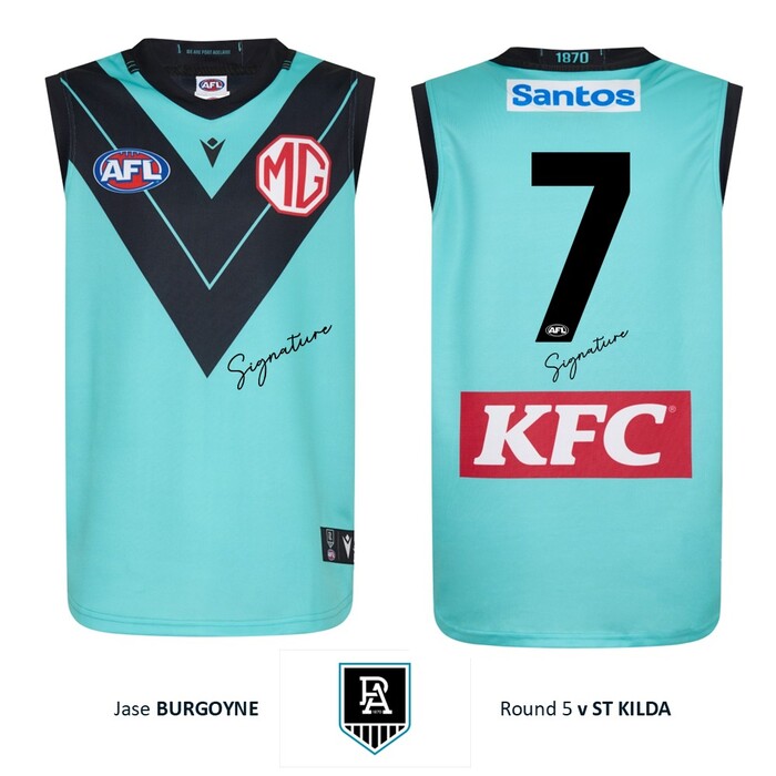 Photo of Jase Burgoyne #7 Port Adelaide 2026 Gather Round Guernsey