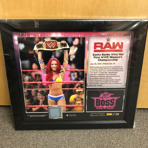 Sasha Banks SIGNED RAW Signature Series Ring Canvas Plaque (#7 of 10)