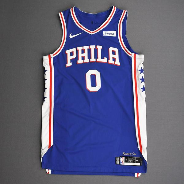 Image of Josh Richardson - Philadelphia 76ers - Kia NBA Tip-Off 2019 - Game-Worn Icon Edition Jersey - 76ers' Debut