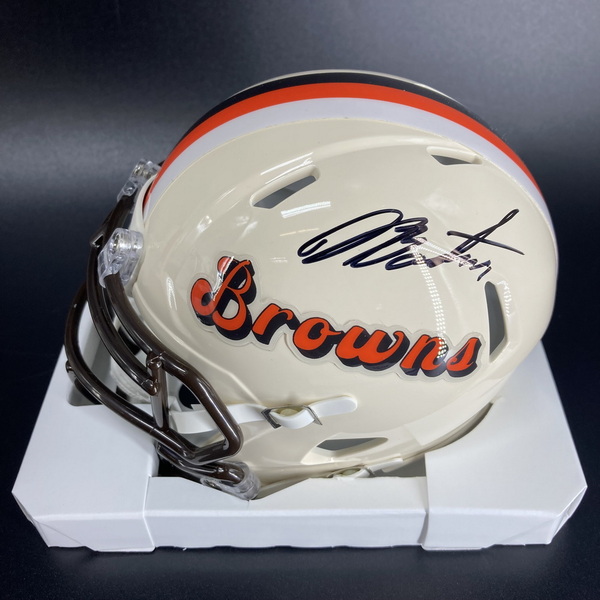 NFL - Browns Denzel Boston Signed Retro Mini Helmet