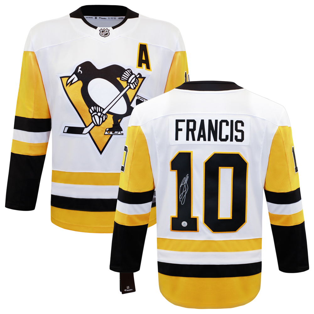 Ron Francis Autographed Pittsburgh Penguins White Fanatics Jersey