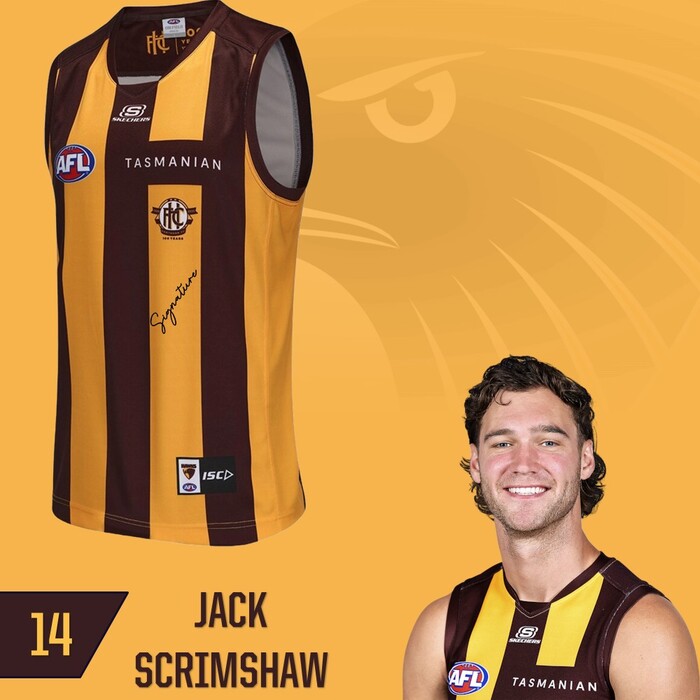 Photo of Jack Scrimshaw #14 Hawthorn 2025 Home Guernsey