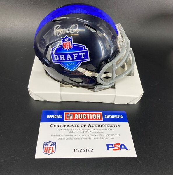 NFL - Bears Rome Odunze Signed NFL Draft Mini Helmet