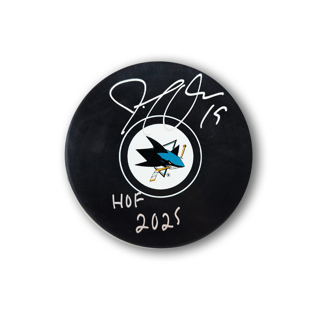 Joe Thornton Autographed San Jose Sharks Hockey Puck Inscribed HOF
