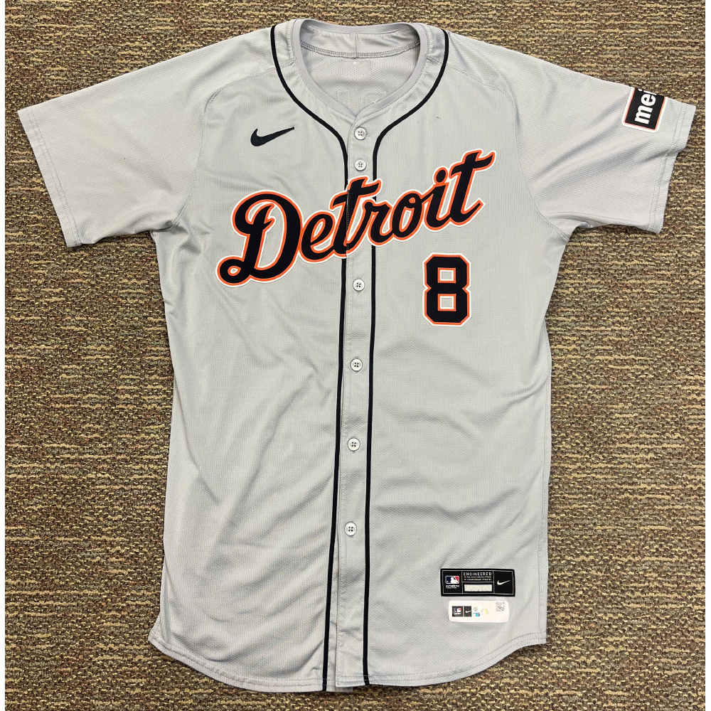 Matt Vierling #8 Detroit Tigers Game-Used Road Jersey- 2024