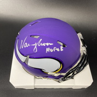 HOF - Vikings Warren Moon Signed Mini Helmet with ""HOF 06&quo...