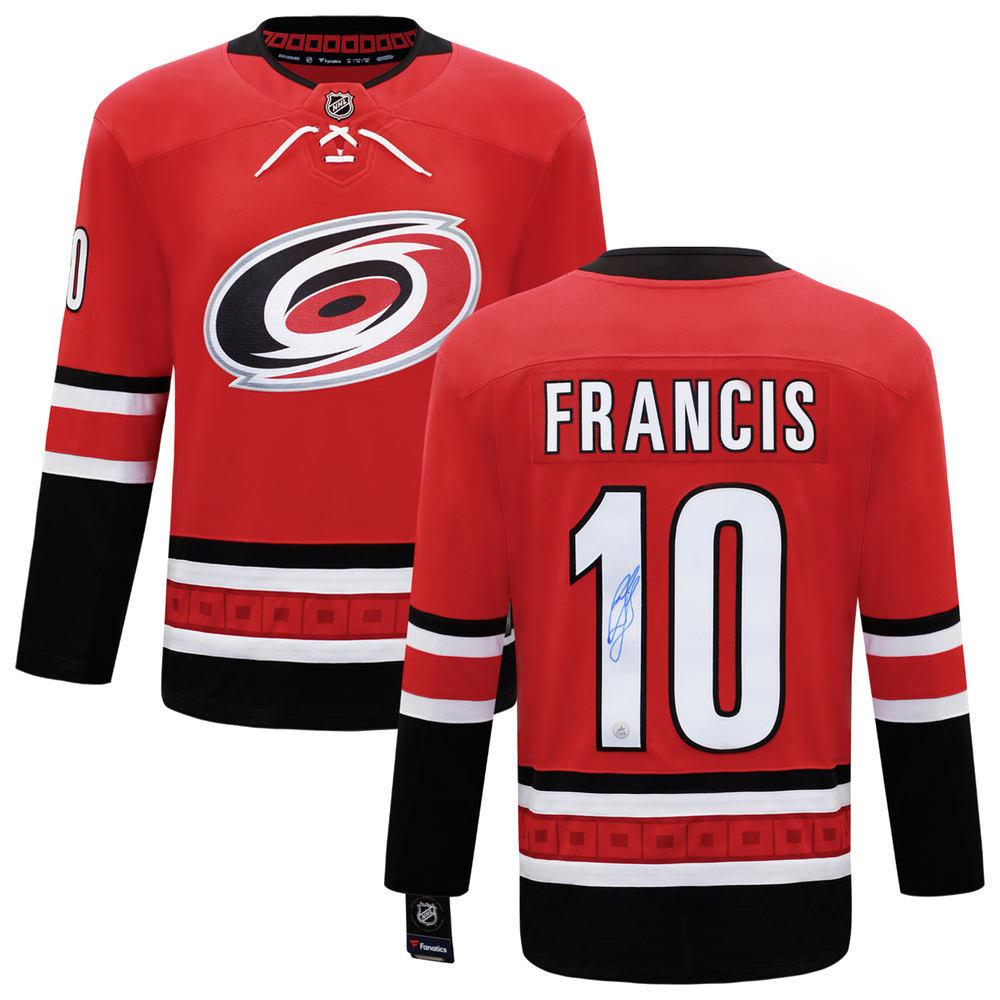 Ron Francis Autographed Carolina Hurricanes Red Fanatics Breakaway Jersey