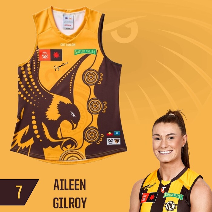 Photo of Aileen Gilroy #7 Hawthorn 2025 Indigenous Player-Issue Guernsey